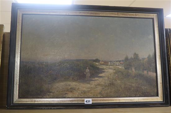 Hermann Eschke (1823-1900) Breton coastal scene 38 x 62cm